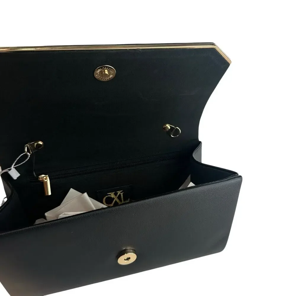 CXL By Christian Lacroix Black Clutch With Detachable Chain